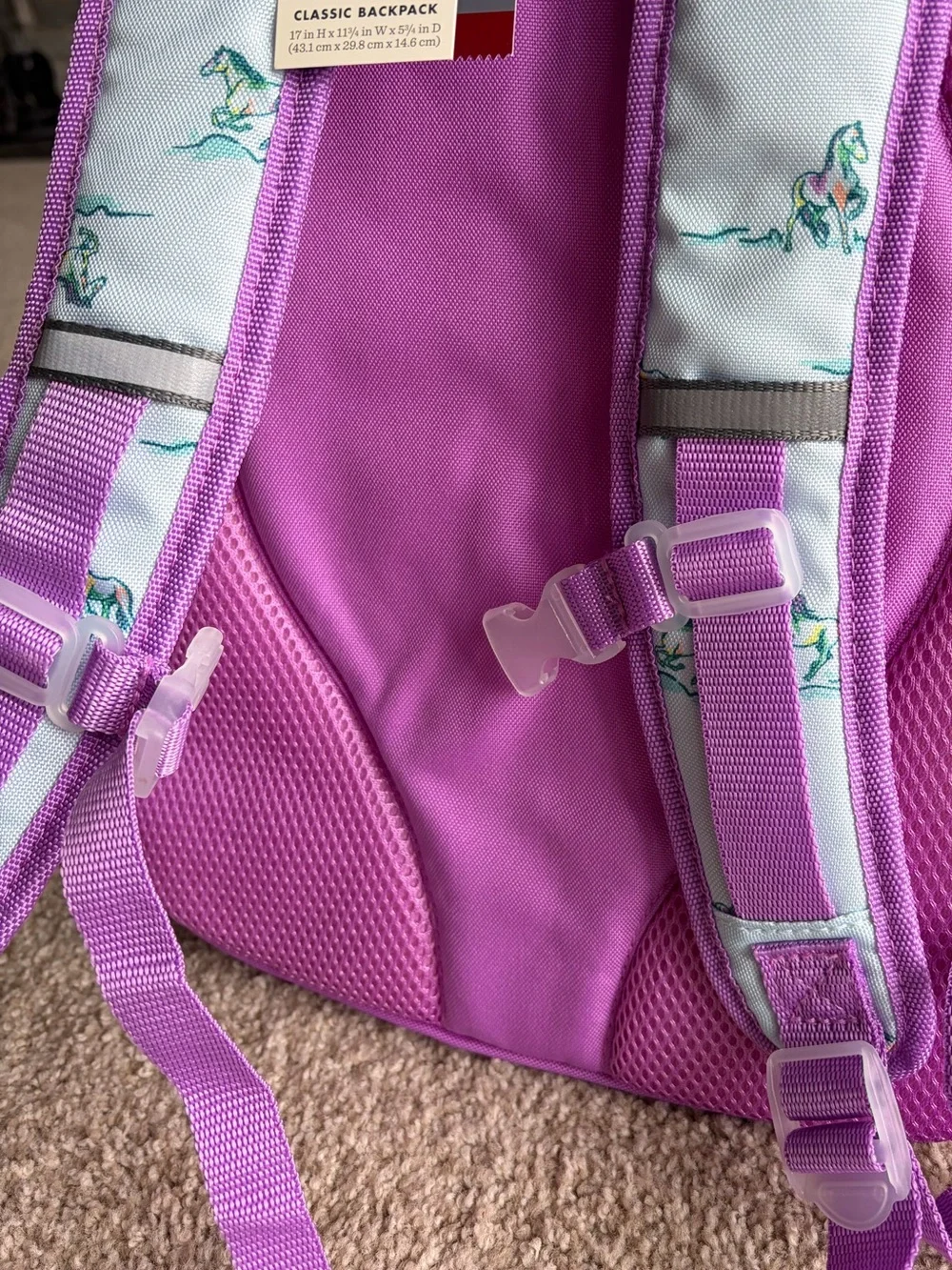 Purple & Blue Horses Design Backpack | Brand New | Cat & Jack
